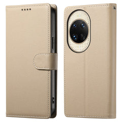 For Huawei nova 14 Ultra 5G Case Magnetic Snap Litchi Texture Leather Wallet Phone Cover with Wrist Strap