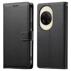 For Huawei nova 14 Ultra 5G Case Magnetic Snap Litchi Texture Leather Wallet Phone Cover with Wrist Strap