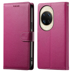 For Huawei nova 14 Ultra 5G Case Magnetic Snap Litchi Texture Leather Wallet Phone Cover with Wrist Strap