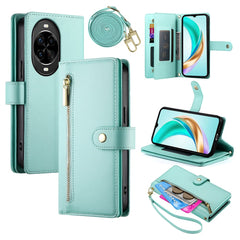 Étui portefeuille en cuir avec fermeture éclair et sangles pour Huawei Nova 14 Pro 5G 