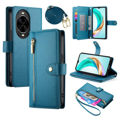 Étui portefeuille en cuir avec fermeture éclair et sangles pour Huawei Nova 14 Pro 5G 