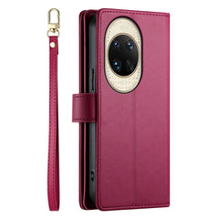 For Huawei nova 14 Ultra 5G Case Zipper Pocket Wallet Leather Phone Cover with Straps