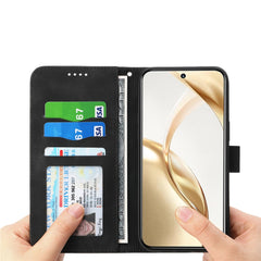 DIERFENG DF-03 For Huawei nova 14 Pro 5G Case Lines Imprint Wallet Leather Phone Cover with Wrist Strap