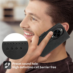 DIERFENG DF-03 For Huawei nova 14 Pro 5G Case Lines Imprint Wallet Leather Phone Cover with Wrist Strap