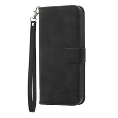 DIERFENG DF-03 For Huawei nova 14 Pro 5G Case Lines Imprint Wallet Leather Phone Cover with Wrist Strap