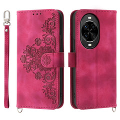 For Huawei nova 14 Pro 5G Case Flower Pattern PU Leather Wallet Phone Cover with Strap