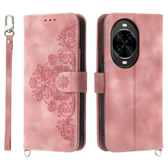 For Huawei nova 14 Pro 5G Case Flower Pattern PU Leather Wallet Phone Cover with Strap