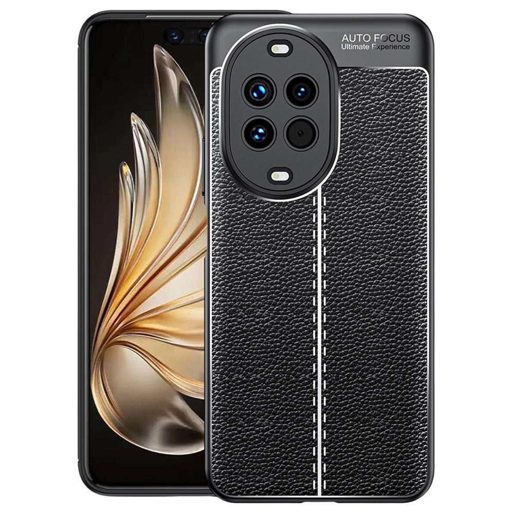 Coque souple en TPU pour Huawei Nova 14 5G, texture Litchi, noire 