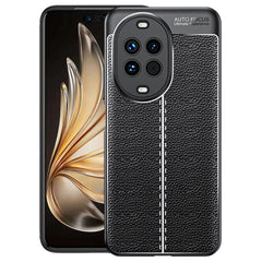 Coque souple en TPU pour Huawei Nova 14 5G, texture Litchi, noire 