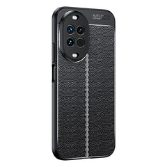Coque souple en TPU pour Huawei Nova 14 5G, texture Litchi, noire 