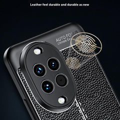 Coque souple en TPU pour Huawei Nova 14 5G, texture Litchi, noire 