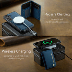 For Samsung Galaxy S24 / Galaxy S25 Case AUTSPACE A13 Vintage Leather Back Cover with Magnetic Detachable Card Bag