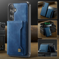 For Samsung Galaxy S24 / Galaxy S25 Case AUTSPACE A13 Vintage Leather Back Cover with Magnetic Detachable Card Bag