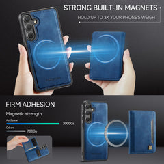 For Samsung Galaxy S24 / Galaxy S25 Case AUTSPACE A13 Vintage Leather Back Cover with Magnetic Detachable Card Bag