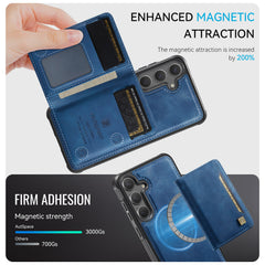 For Samsung Galaxy S24 / Galaxy S25 Case AUTSPACE A13 Vintage Leather Back Cover with Magnetic Detachable Card Bag