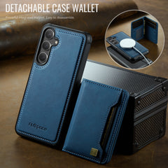 For Samsung Galaxy S24 / Galaxy S25 Case AUTSPACE A13 Vintage Leather Back Cover with Magnetic Detachable Card Bag