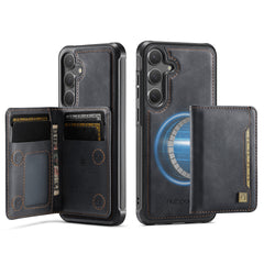 For Samsung Galaxy S24 / Galaxy S25 Case AUTSPACE A13 Vintage Leather Back Cover with Magnetic Detachable Card Bag