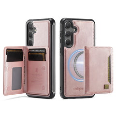 For Samsung Galaxy S24 / Galaxy S25 Case AUTSPACE A13 Vintage Leather Back Cover with Magnetic Detachable Card Bag