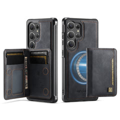 For Samsung Galaxy S25 Ultra Case AUTSPACE A13 Vintage Leather Back Cover with Magnetic Detachable Card Bag