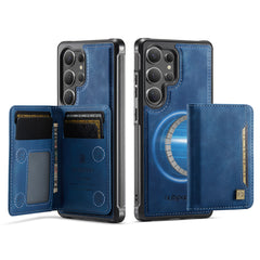 For Samsung Galaxy S25 Ultra Case AUTSPACE A13 Vintage Leather Back Cover with Magnetic Detachable Card Bag