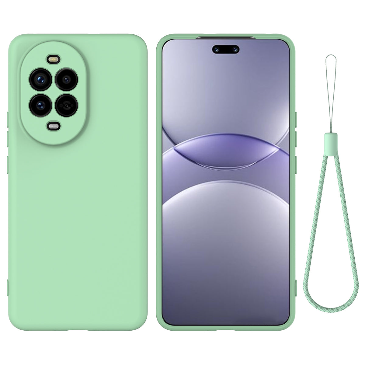Coque arrière en silicone liquide avec dragonne pour Huawei Nova 14 5G 