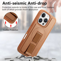 For iPhone 16 Pro Max Magnetic Case CASENEO Wristband PU Leather + PC Shockproof Phone Cover
