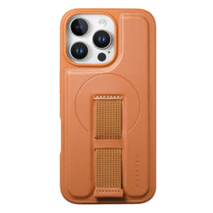 For iPhone 16 Pro Magnetic Case CASENEO Wristband PU Leather + PC Shockproof Phone Cover