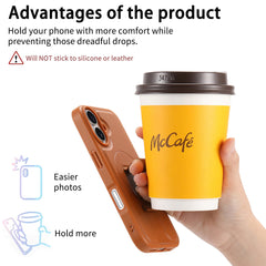 For iPhone 16 Magnetic Case CASENEO Wristband PU Leather + PC Shockproof Phone Cover