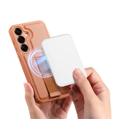 For Samsung Galaxy S24 / Galaxy S25 Magnetic Case CASENEO Wristband PU Leather + PC Shockproof Phone Cover