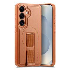For Samsung Galaxy S24 / Galaxy S25 Magnetic Case CASENEO Wristband PU Leather + PC Shockproof Phone Cover