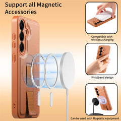 For Samsung Galaxy S24 / Galaxy S25 Magnetic Case CASENEO Wristband PU Leather + PC Shockproof Phone Cover