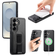 For Samsung Galaxy S24 / Galaxy S25 Magnetic Case CASENEO Wristband PU Leather + PC Shockproof Phone Cover
