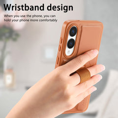For Samsung Galaxy S25 Edge Magnetic Case CASENEO Wristband PU Leather + PC Shockproof Phone Cover