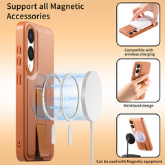 For Samsung Galaxy S25 Edge Magnetic Case CASENEO Wristband PU Leather + PC Shockproof Phone Cover