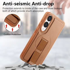 For Samsung Galaxy S25 Edge Magnetic Case CASENEO Wristband PU Leather + PC Shockproof Phone Cover