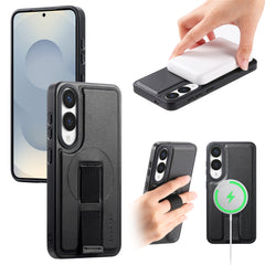 For Samsung Galaxy S25 Edge Magnetic Case CASENEO Wristband PU Leather + PC Shockproof Phone Cover