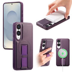 For Samsung Galaxy S25 Edge Magnetic Case CASENEO Wristband PU Leather + PC Shockproof Phone Cover