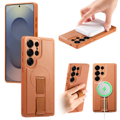 For Samsung Galaxy S25 Ultra Magnetic Case CASENEO Wristband PU Leather + PC Shockproof Phone Cover