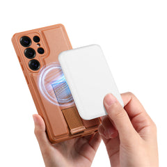 For Samsung Galaxy S25 Ultra Magnetic Case CASENEO Wristband PU Leather + PC Shockproof Phone Cover