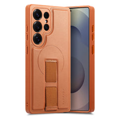 For Samsung Galaxy S25 Ultra Magnetic Case CASENEO Wristband PU Leather + PC Shockproof Phone Cover