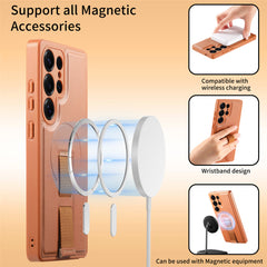 For Samsung Galaxy S25 Ultra Magnetic Case CASENEO Wristband PU Leather + PC Shockproof Phone Cover