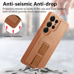 For Samsung Galaxy S25 Ultra Magnetic Case CASENEO Wristband PU Leather + PC Shockproof Phone Cover