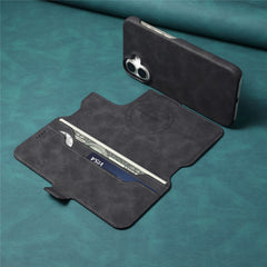 DENIOR B07 For iPhone 16 Case Leather + PC Magnetic Detachable Wallet Phone Cover