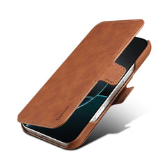 DENIOR B07 For iPhone 16 Pro Case Leather + PC Magnetic Detachable Wallet Phone Cover
