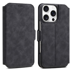 DENIOR B07 For iPhone 16 Pro Case Leather + PC Magnetic Detachable Wallet Phone Cover