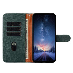 For Samsung Galaxy S25 Case Wallet Stand Litchi Texture Genuine Cow Leather Flip Phone Cover