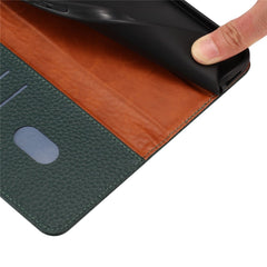 For Samsung Galaxy S25 Case Wallet Stand Litchi Texture Genuine Cow Leather Flip Phone Cover