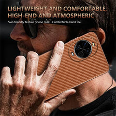 Coque AZNS pour Huawei Nova 14 5G, coque en fibre de carbone galvanisée, étui en PU + TPU 