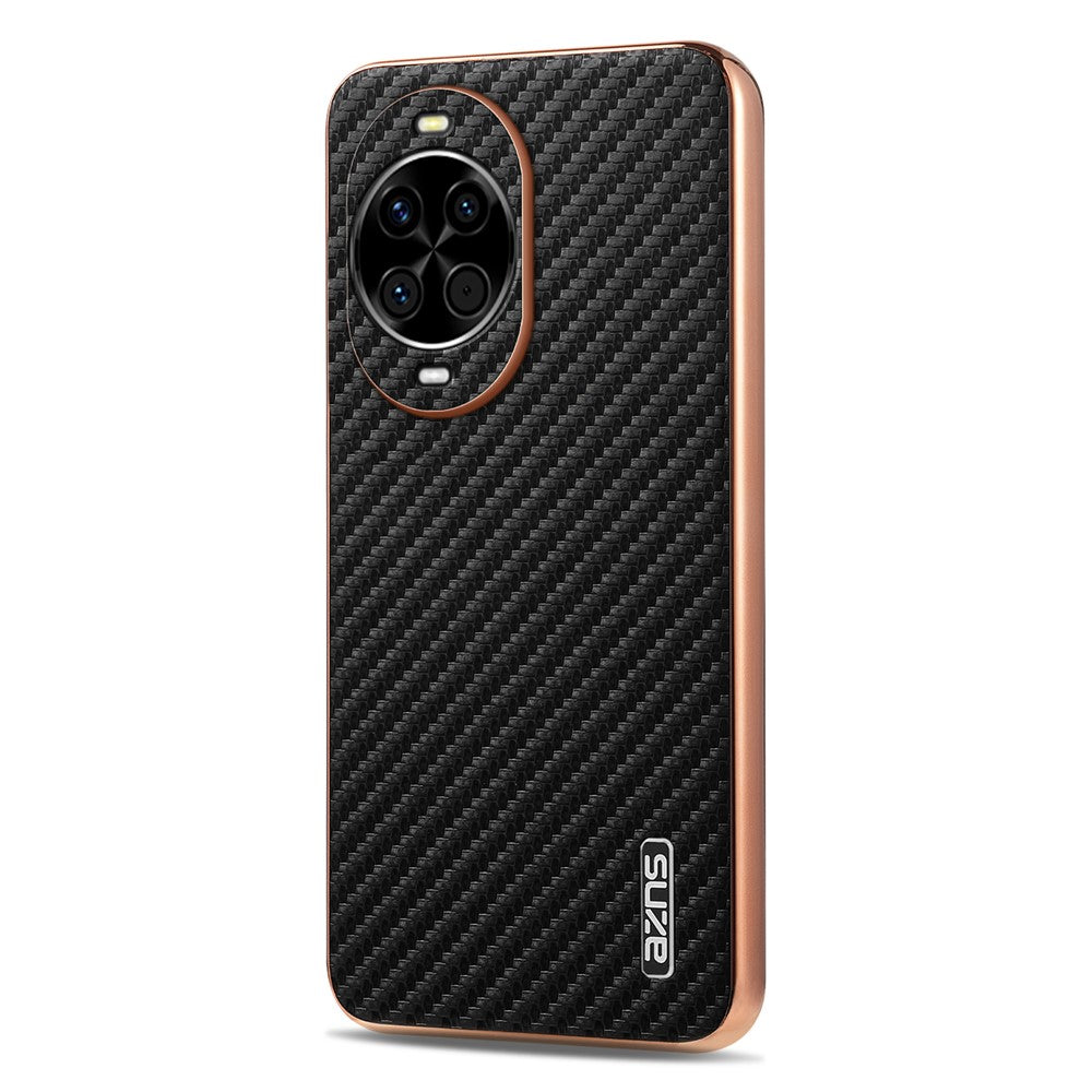Coque AZNS pour Huawei Nova 14 5G, coque en fibre de carbone galvanisée, étui en PU + TPU 