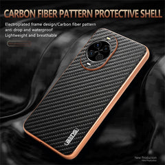 Coque AZNS pour Huawei Nova 14 5G, coque en fibre de carbone galvanisée, étui en PU + TPU 